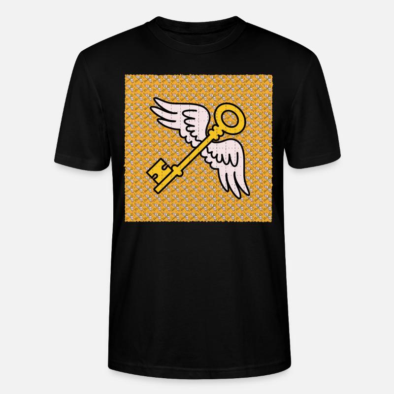 LSD Flying Keys Blotter Sheet - Stanley/Stella CRAFTER Unisex Organic T-Shirt - black