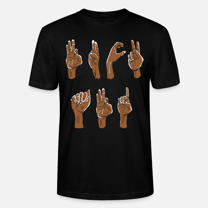 Fck AFD Gebärdensprache - Stanley/Stella Unisex Bio-T-Shirt CRAFTER - Schwarz