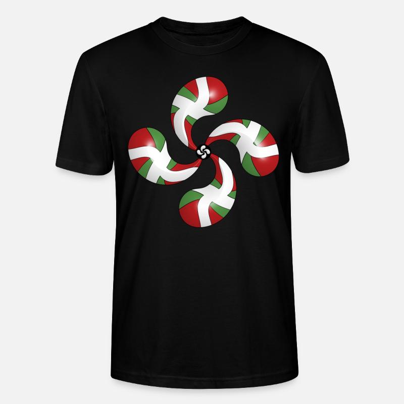 Drapeau Basque et Lauburu - T-shirt bio CRAFTER Stanley Stella Unisexe - noir