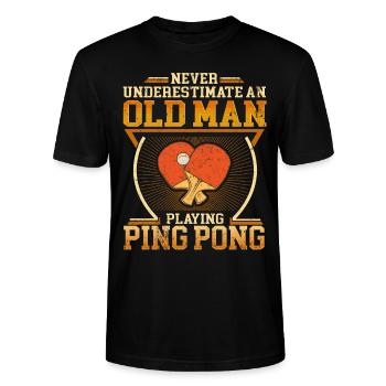 Cool Ping Pong Papa Joueur de Ping Pong Père - T-shirt bio CRAFTER Stanley Stella Unisexe - noir - Devant - Alina (178cm) & Michal (187cm)
