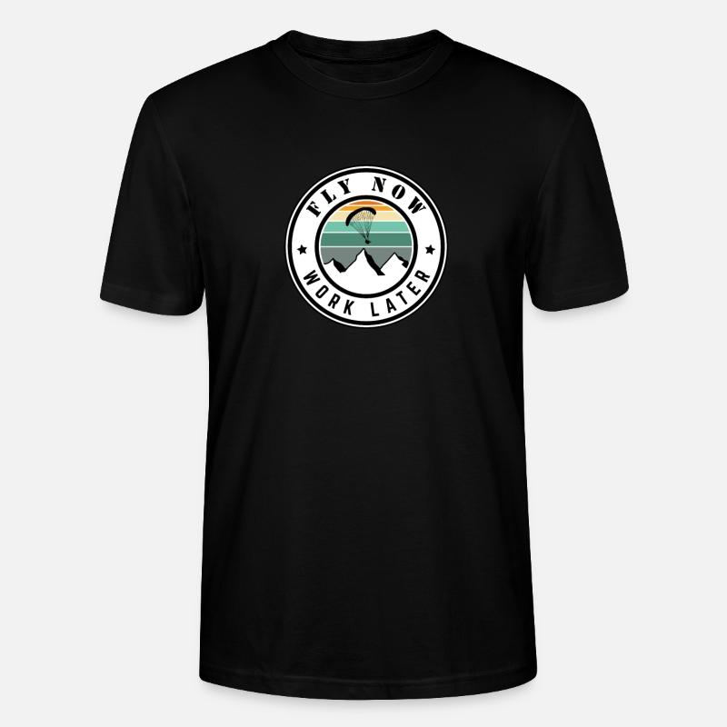 Fly now work later! - Stanley/Stella Unisex Bio-T-Shirt CRAFTER - Schwarz