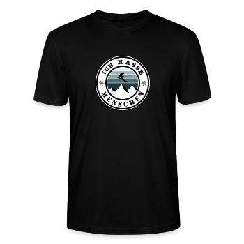 Ich hasse Menschen - Stanley/Stella Unisex Bio-T-Shirt CRAFTER - Schwarz - Vorne - Alina (178cm) & Michal (187cm)