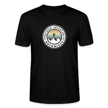Dolomites d’aventure en plein air - T-shirt bio CRAFTER Stanley Stella Unisexe - noir - Devant - Alina (178cm) & Michal (187cm)