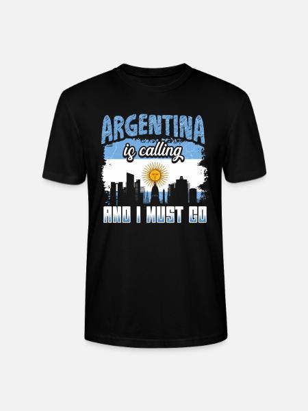 Argentina Flag - Stanley/Stella CRAFTER Unisex Organic T-Shirt - black