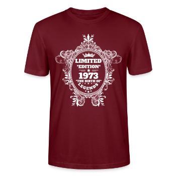 1973 - Stanley/Stella CRAFTER Unisex Organic T-Shirt - burgundy - Front - Alina (178cm) & Michal (187cm)