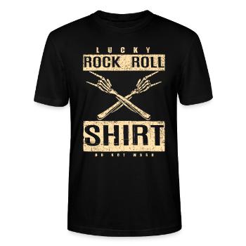 Rock and Roll Music - Stanley/Stella CRAFTER Unisex Organic T-Shirt - black - Front - Alina (178cm) & Michal (187cm)