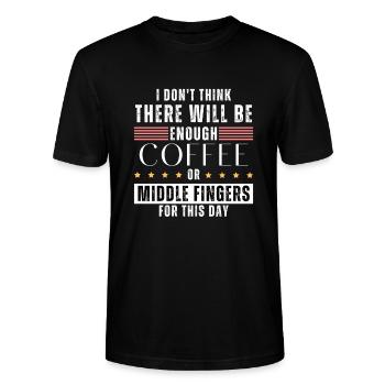 Pas assez de café ou de doigts d’honneur pour cette journée! - T-shirt bio CRAFTER Stanley Stella Unisexe - noir - Devant - Alina (178cm) & Michal (187cm)