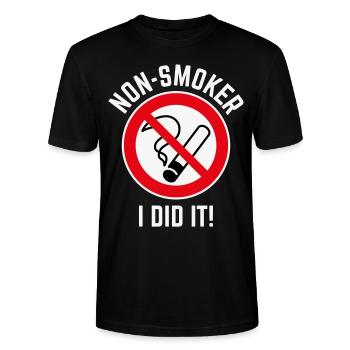 Non-fumeur – je l’ai fait! (3C / W) - T-shirt bio CRAFTER Stanley Stella Unisexe - noir - Devant - Alina (178cm) & Michal (187cm)