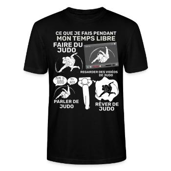 Judo Passion Sport Arts Martiaux - T-shirt bio CRAFTER Stanley Stella Unisexe - noir - Devant - Alina (178cm) & Michal (187cm)