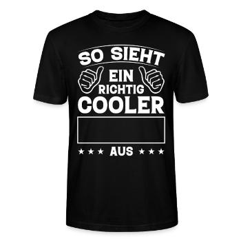 T-shirt Personalisieren Gestalten Wunschtext - Stanley/Stella Unisex Bio-T-Shirt CRAFTER - Schwarz - Vorne - Alina (178cm) & Michal (187cm)
