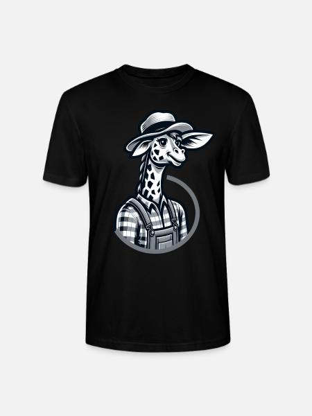 Cute Giraffe Farmer - Stanley/Stella Unisex Bio-T-Shirt CRAFTER - Schwarz