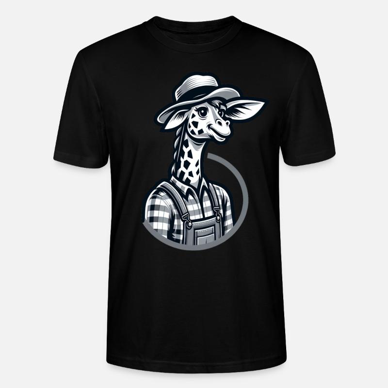 Fermier de girafe mignon - T-shirt bio CRAFTER Stanley Stella Unisexe - noir