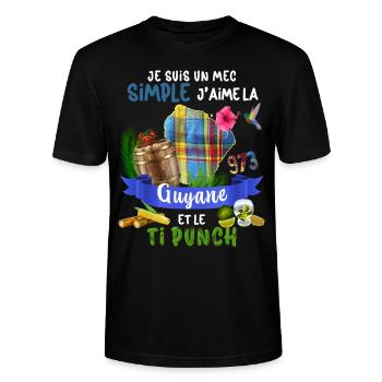 Guyana Madras Kolibri Ti Punch Aperitif Geschenk Männer - Stanley/Stella Unisex Bio-T-Shirt CRAFTER - Schwarz - Vorne - Alina (178cm) & Michal (187cm)