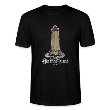Akrane Island Leuchtturm Akranes - Stanley/Stella Unisex Bio-T-Shirt CRAFTER - Schwarz - Vorne - Alina (178cm) & Michal (187cm)