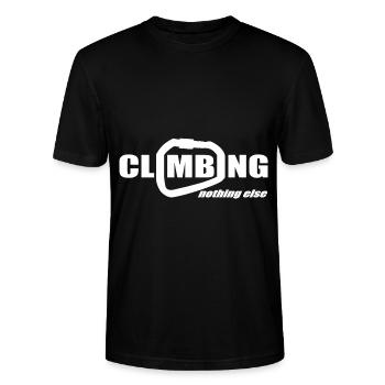 Klettern Boulder Motiv Karabiner Shirt trend - Stanley/Stella Unisex Bio-T-Shirt CRAFTER - Schwarz - Vorne - Alina (178cm) & Michal (187cm)