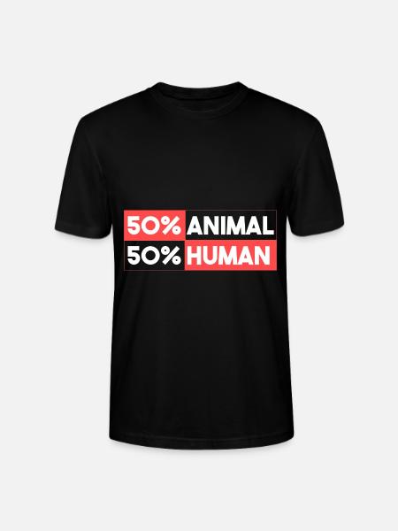 50% animal 50% human - Stanley/Stella CRAFTER Unisex Organic T-Shirt - black