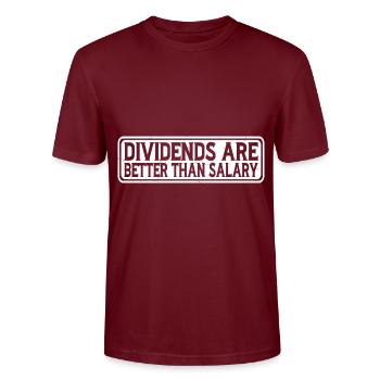 Dividends are better than salary 7 - Stanley/Stella CRAFTER Unisex Organic T-Shirt - burgundy - Front - Alina (178cm) & Michal (187cm)
