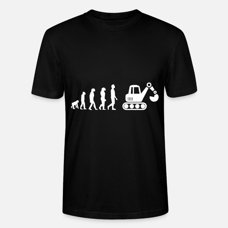 Evolution mechanischer Bagger - Stanley/Stella Unisex Bio-T-Shirt CRAFTER - Schwarz