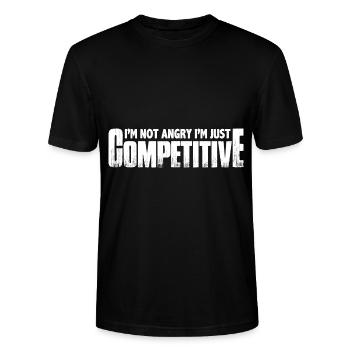 I'm Not Angry I'm Just Competitive 8 - Stanley/Stella CRAFTER Unisex Organic T-Shirt - black - Front - Alina (178cm) & Michal (187cm)