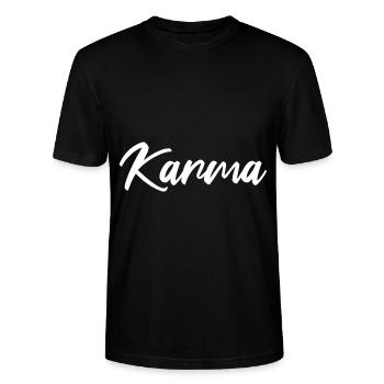 Karma Schicksal Glaube Yoga Karma - Stanley/Stella Unisex Bio-T-Shirt CRAFTER - Schwarz - Vorne - Alina (178cm) & Michal (187cm)