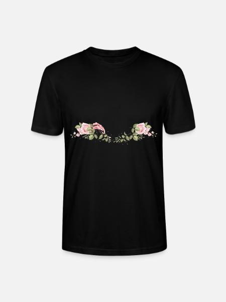 Rose Flowers Leaves - Stanley/Stella CRAFTER Unisex Organic T-Shirt - black