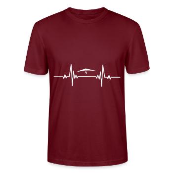 Heartbeat Parapente Extrême - T-shirt bio CRAFTER Stanley Stella Unisexe - bordeaux - Devant - Alina (178cm) & Michal (187cm)
