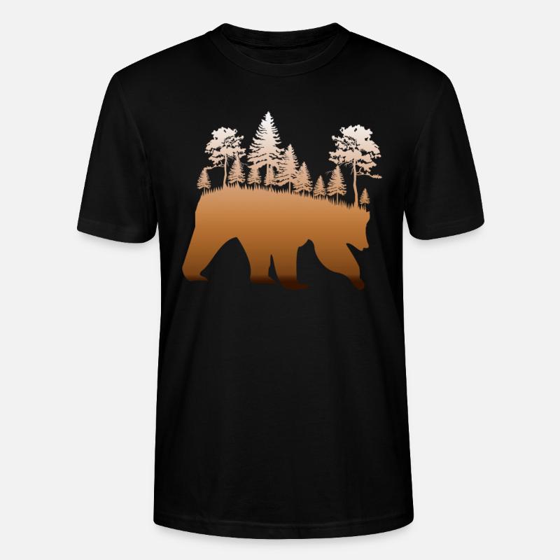 Braunbär Schwarzbär Geschenkidee - Stanley/Stella Unisex Bio-T-Shirt CRAFTER - Schwarz