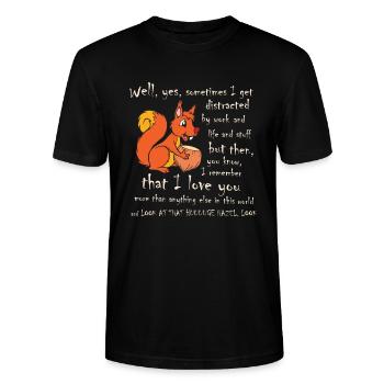 ADHS Eichhörnchen mit ganz viel Liebe - Stanley/Stella Unisex Bio-T-Shirt CRAFTER - Schwarz - Vorne - Alina (178cm) & Michal (187cm)