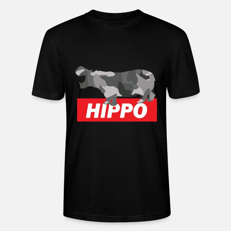 Nilpferd - Stanley/Stella Unisex Bio-T-Shirt CRAFTER - Schwarz