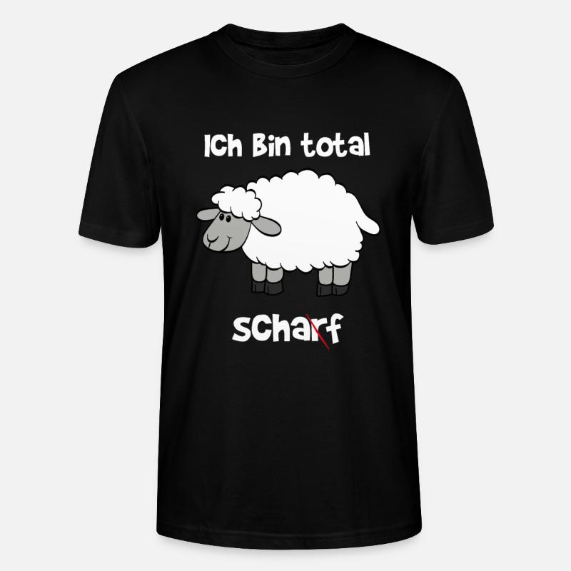 Ich bin total Scharf / Schaf - Stanley/Stella Unisex Bio-T-Shirt CRAFTER - Schwarz