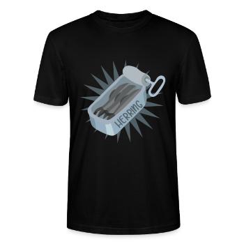Herring sardines - Stanley/Stella CRAFTER Unisex Organic T-Shirt - black - Front - Alina (178cm) & Michal (187cm)