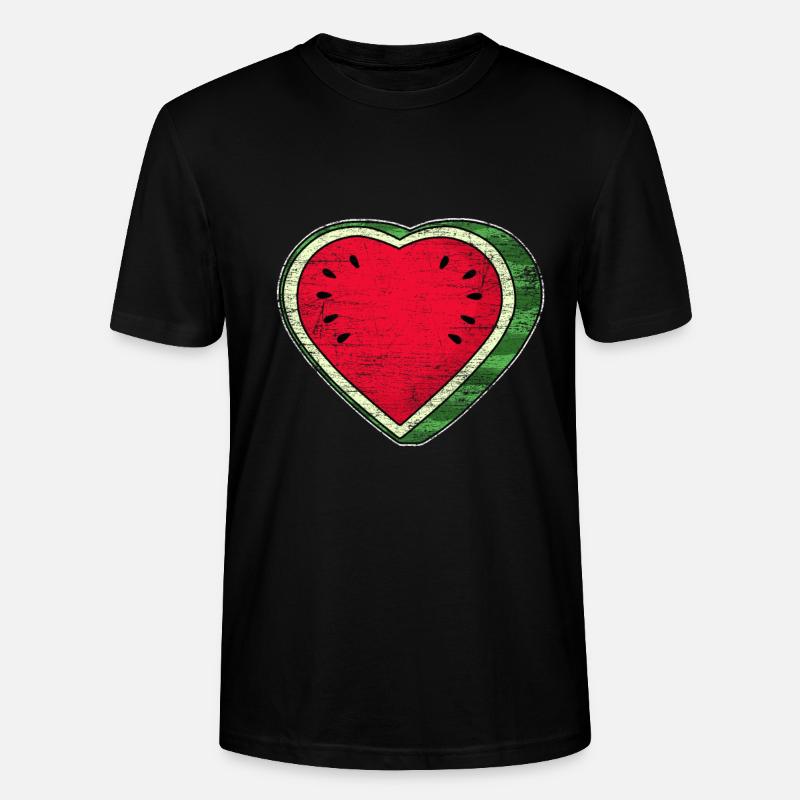 Wassermelone Herz - Stanley/Stella Unisex Bio-T-Shirt CRAFTER - Schwarz