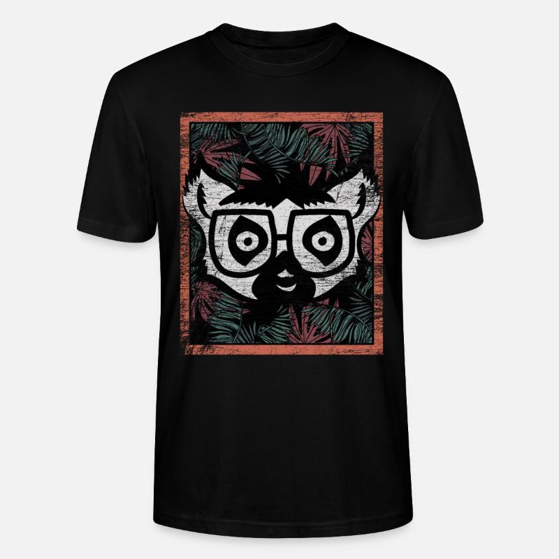 Lemur Madagaskar Geschenk - Stanley/Stella Unisex Bio-T-Shirt CRAFTER - Schwarz