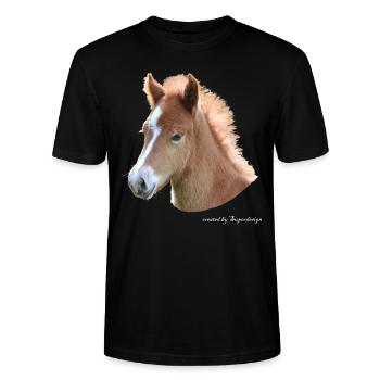 Pferd - Stanley/Stella Unisex Bio-T-Shirt CRAFTER - Schwarz - Vorne - Alina (178cm) & Michal (187cm)