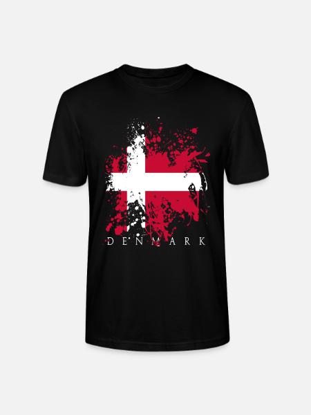Danmark Danmark Dansk Københavns flagflag - Stanley Stella CRAFTER unisex økologisk-T-shirt - sort