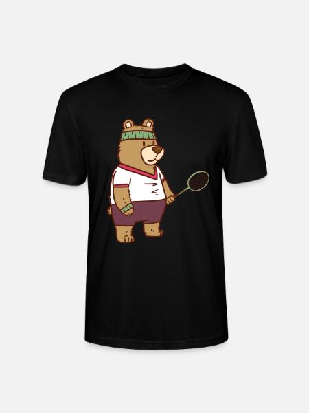Speedminton bear - Stanley/Stella CRAFTER Unisex Organic T-Shirt - black