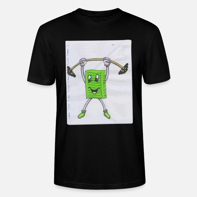 Note Note Note Sport Pumper Drawing Paint Dumbbell - Stanley/Stella CRAFTER Unisex Organic T-Shirt - black