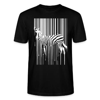 Zebra - Stanley/Stella Unisex Bio-T-Shirt CRAFTER - Schwarz - Vorne - Alina (178cm) & Michal (187cm)