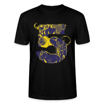 big five, afirka, safari, urlaub, tiere - Stanley/Stella Unisex Bio-T-Shirt CRAFTER - Schwarz - Vorne - Alina (178cm) & Michal (187cm)
