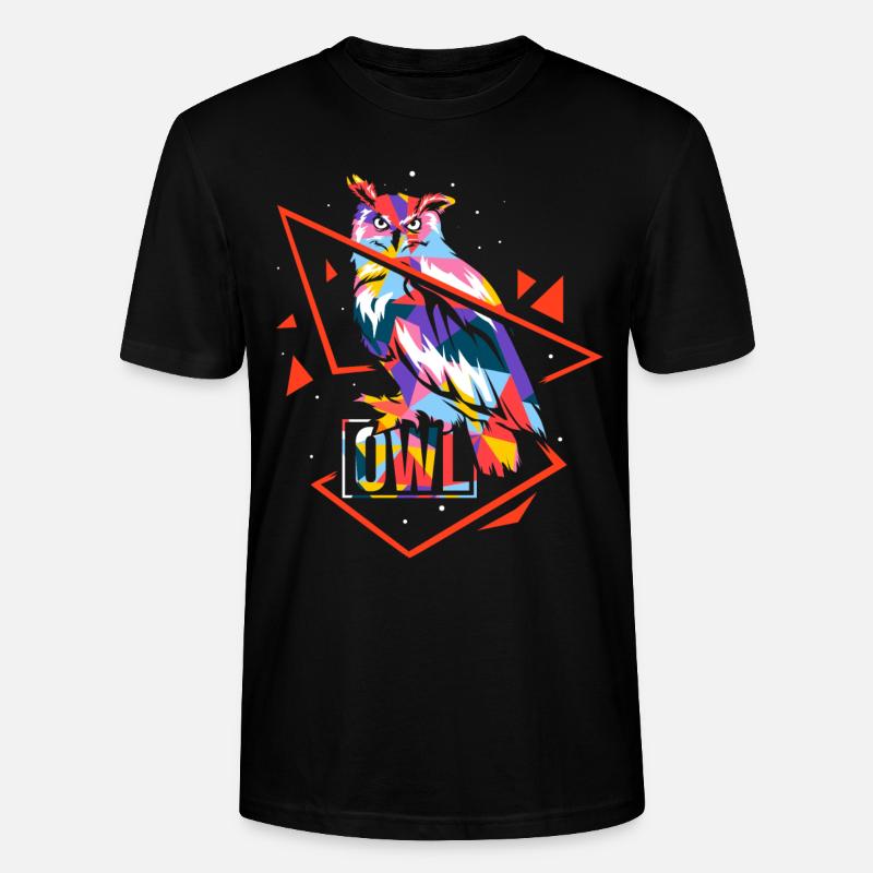 Polygon Eule - Stanley/Stella Unisex Bio-T-Shirt CRAFTER - Schwarz