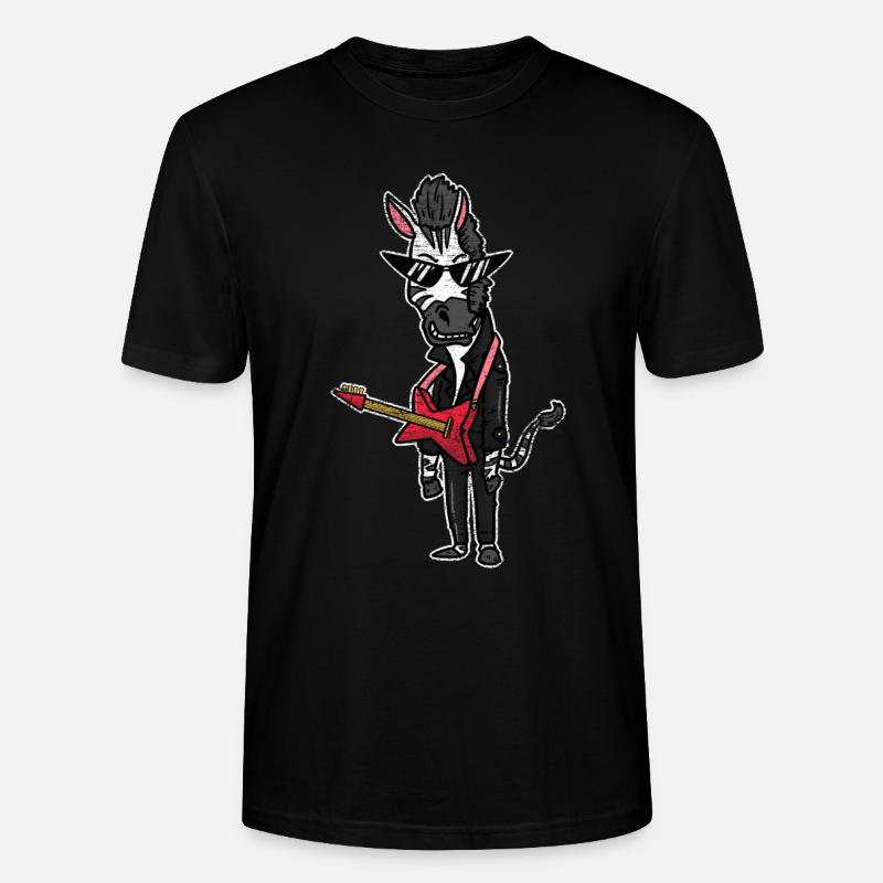 Zebra Rocker Geschenk - Stanley/Stella Unisex Bio-T-Shirt CRAFTER - Schwarz