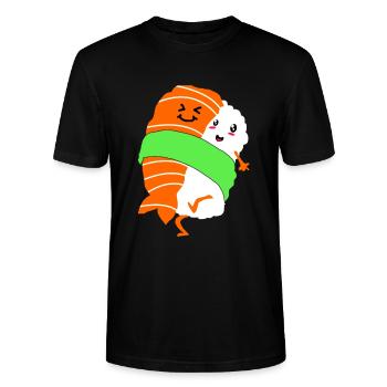 Sushi Go Reis Japan Tokio Miso Nigiri Maki Udon - Stanley/Stella Unisex Bio-T-Shirt CRAFTER - Schwarz - Vorne - Alina (178cm) & Michal (187cm)