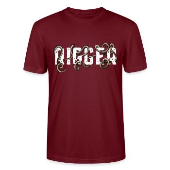 Cooles Bondage Rigger BDSM Fesselspiele Geschenk - Stanley/Stella Unisex Bio-T-Shirt CRAFTER - Burgunderrot - Vorne - Alina (178cm) & Michal (187cm)