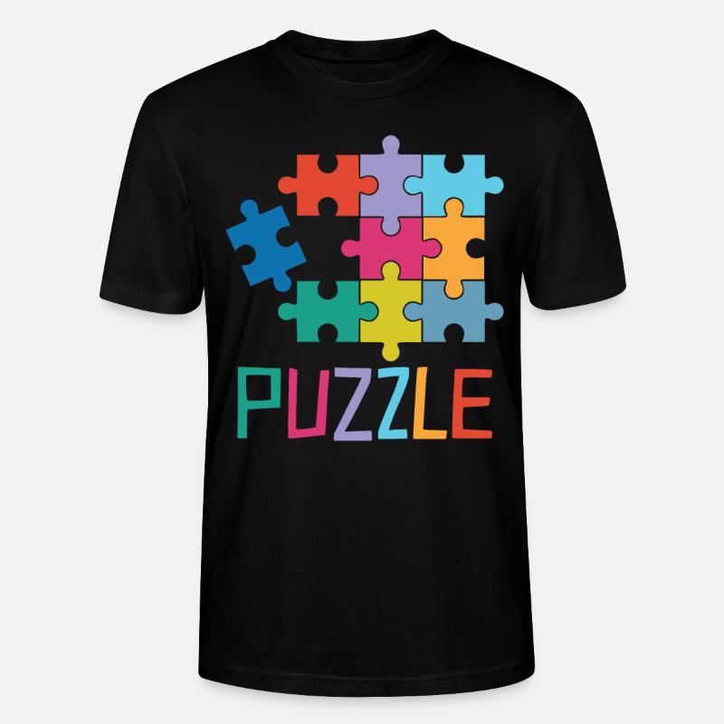 Puzzle Muster - Stanley/Stella Unisex Bio-T-Shirt CRAFTER - Schwarz