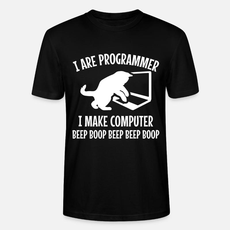 Programmierer Katze Geschenk Programmieren Mitze - Stanley/Stella Unisex Bio-T-Shirt CRAFTER - Schwarz
