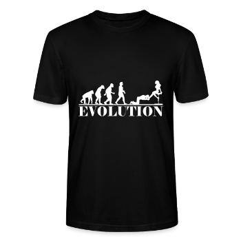 Slave Evolution Soumis BDSM Sale - T-shirt bio CRAFTER Stanley Stella Unisexe - noir - Devant - Alina (178cm) & Michal (187cm)