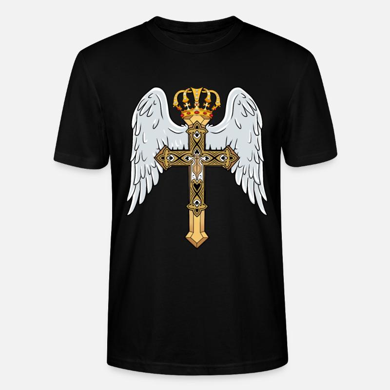 Croix céleste avec couronne - T-shirt bio CRAFTER Stanley Stella Unisexe - noir