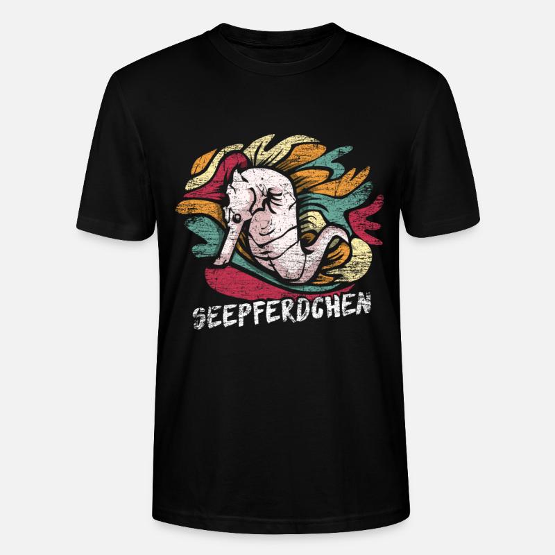 Seepferdchen Geschenk - Stanley/Stella Unisex Bio-T-Shirt CRAFTER - Schwarz