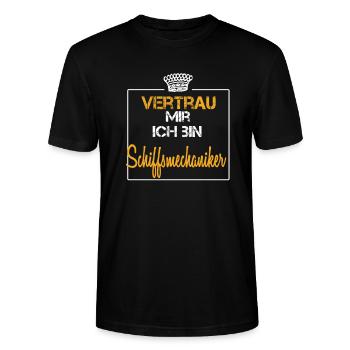 Schiffsmechaniker - Stanley/Stella Unisex Bio-T-Shirt CRAFTER - Schwarz - Vorne - Alina (178cm) & Michal (187cm)