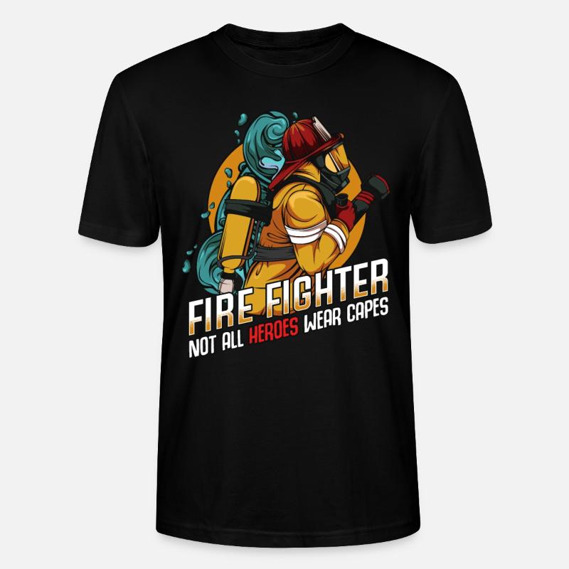 Feuerwehr Superheld Statement Sprüche Geschenkidee - Stanley/Stella Unisex Bio-T-Shirt CRAFTER - Schwarz